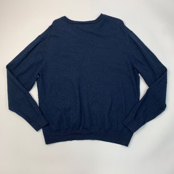 Turnbury Sweater Mens 2XT Tall Man Storm Blue Merino Wool V Neck Pullover - Picture 7 of 14